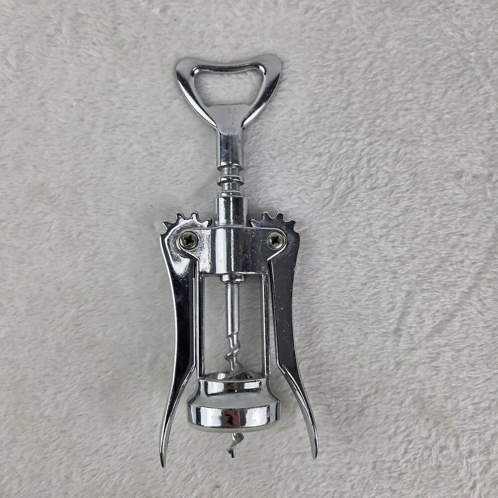 Vintage‎ Italian Wing Corkscrew Bottle Opener Chrome Italy Bar Tool
